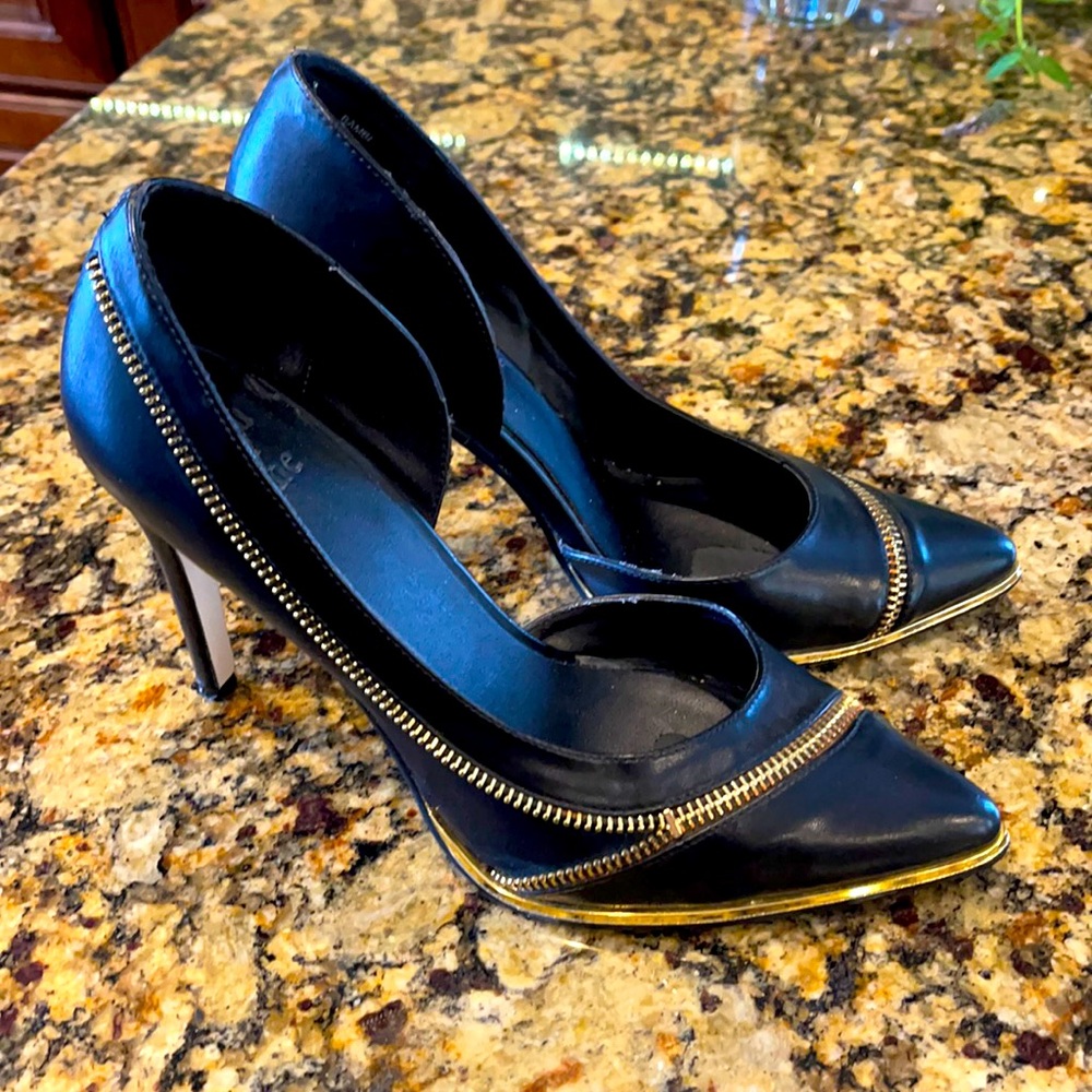 Gold Zippered Heels/Stilettos